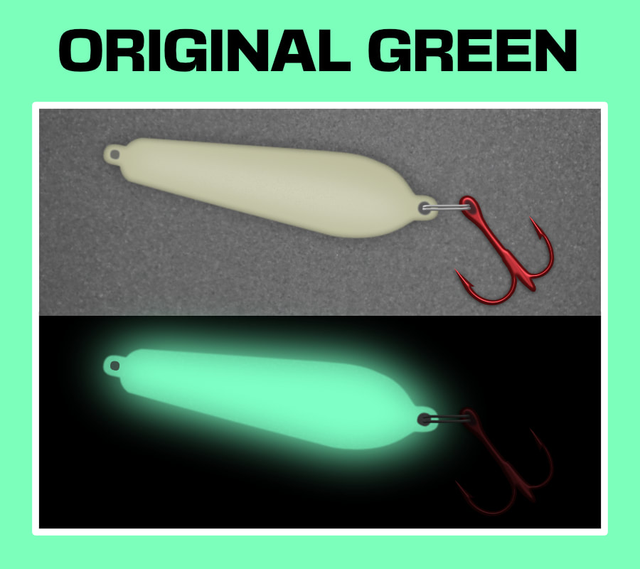 Original Green super glow casting spoons