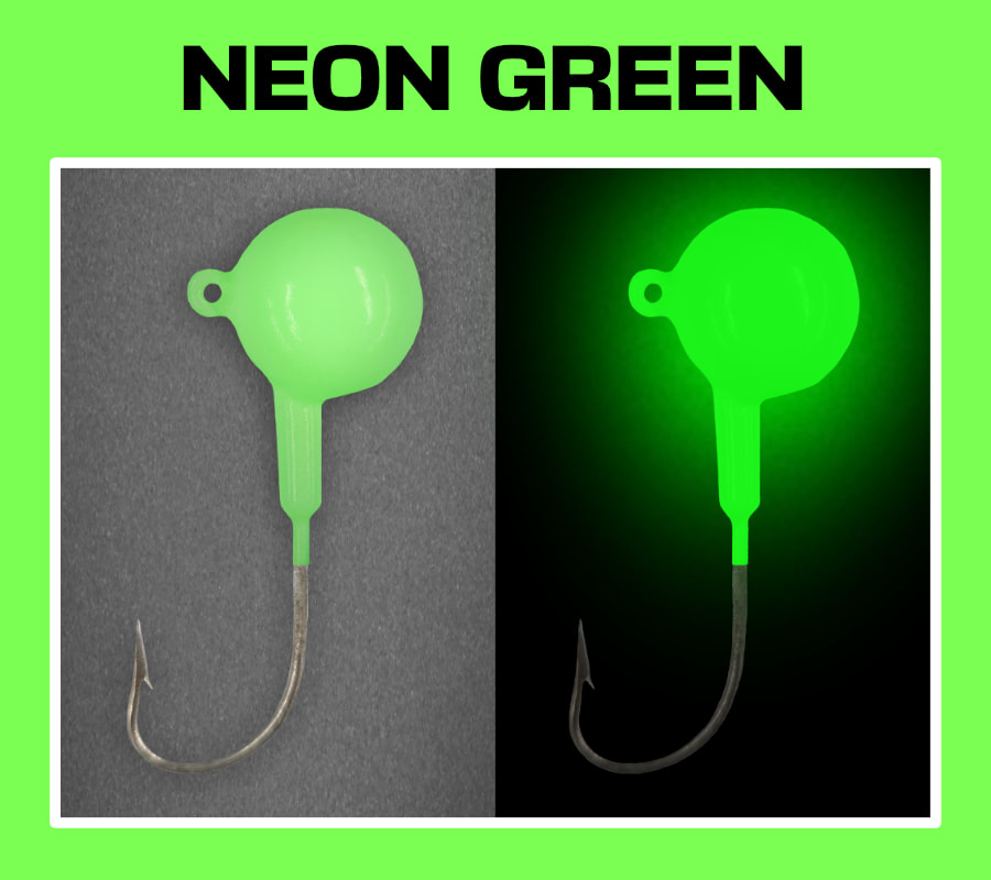 Neon Green super glow Jaw Breaker jigs