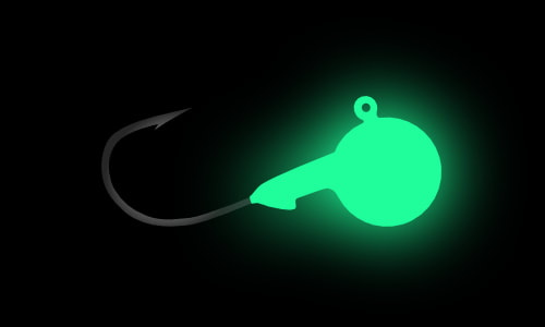 green glow Pout Pounder jigs in the dark