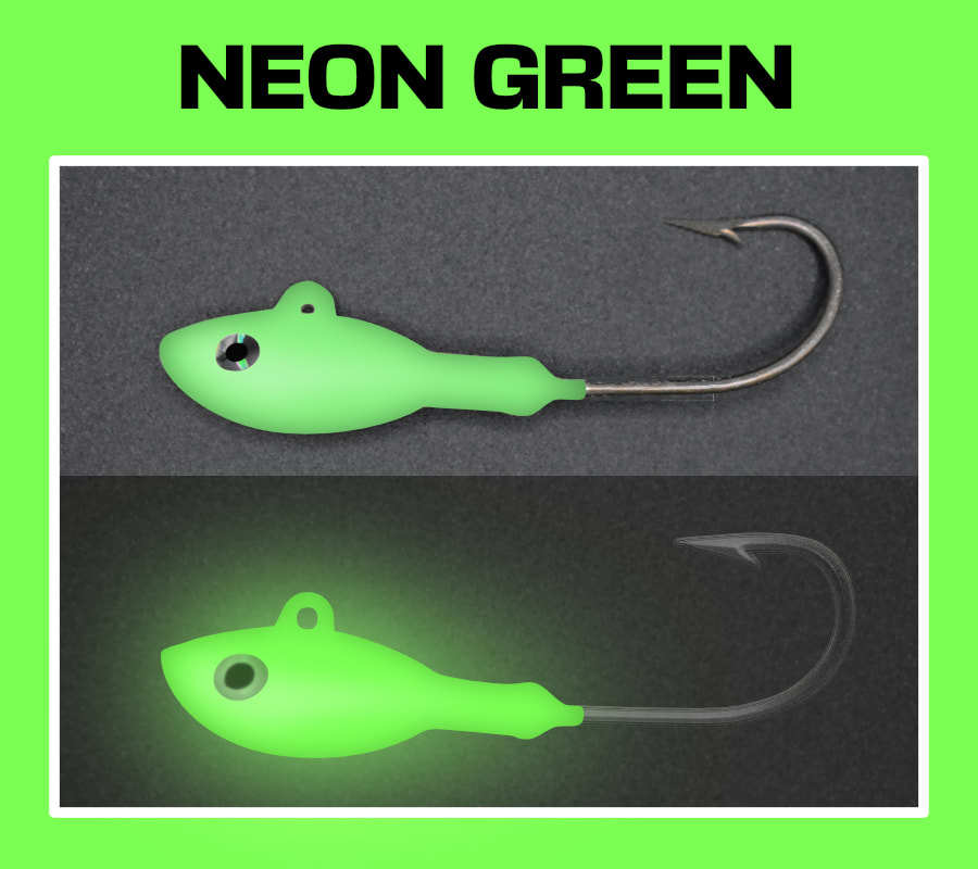 Neon Green super glow buckeye jigs