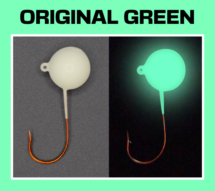 original green glow Pout Pounder jig