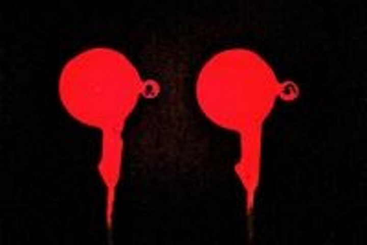 red glow Pout Pounder jigs in the dark