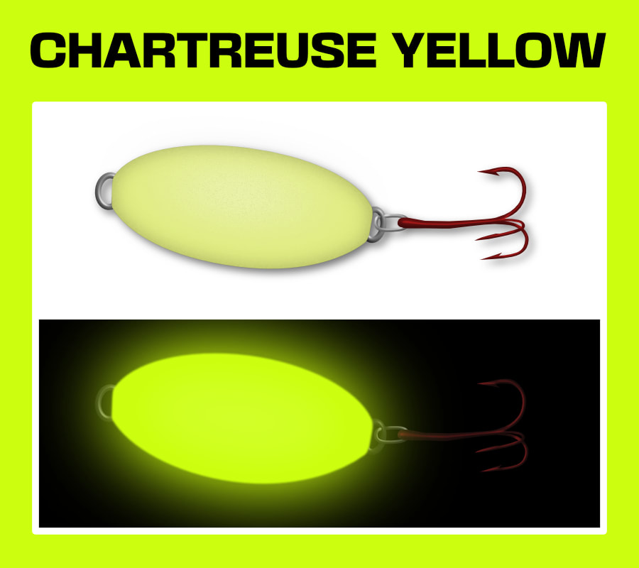 Chartreuse Yellow glow Trout-N-Pout spoons